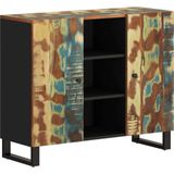vidaXL Sideboard mit 2 Türen 90x33x75 cm Altholz Massiv