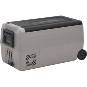 vidaXL Kühlbox mit Rollen und Griff Schwarz & Grau 60 L PP & PE