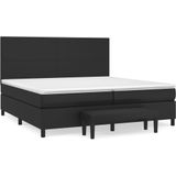 vidaXL Boxspringbett mit Matratze Schwarz 200x200 cm Kunstleder