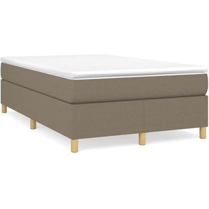 vidaXL Boxspringbett mit Matratze Taupe 120x190 cm Stoff