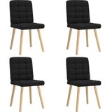 vidaXL Esszimmerstühle 4 Stk. Schwarz Stoff