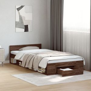 vidaXL Bettgestell mit Schublade Braun Eichen-Optik 100x200 cm