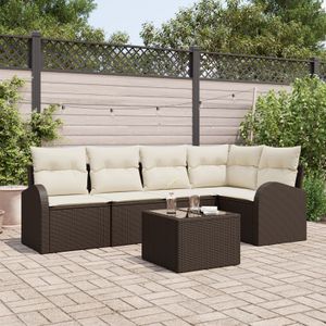 vidaXL 5-teiliges Garten Sofa Set mit Kissen Grau Poly-Rattan