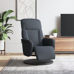 vidaXL Relaxsessel mit Fußteil Dunkelgrau Samt