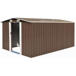 vidaXL Gerätehaus 257x392x181 cm Metall Braun