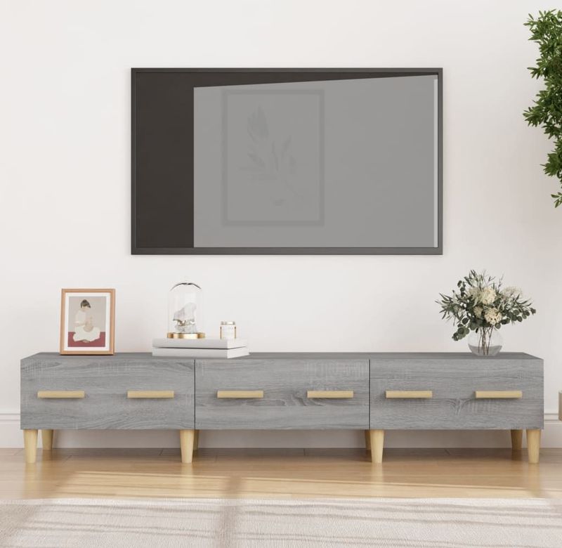 vidaXL TV-Schrank Grau Sonoma 150x34,5x30 cm Holzwerkstoff