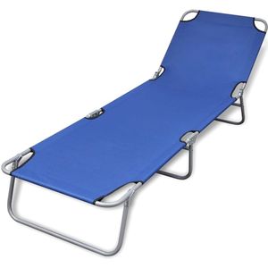 vidaXL Klappbare Sonnenliege Pulverbeschichteter Stahl Blau