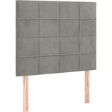vidaXL Kopfteile 2 Stk. Hellgrau 90x5x78/88 cm Samt