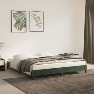 vidaXL Bettgestell ohne Matratze Dunkelgrün 180x200 cm Samt