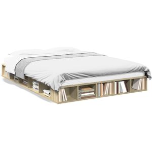 vidaXL Bettgestell Sonoma-Eiche 140x200 cm Holzwerkstoff