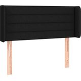vidaXL LED Kopfteil Schwarz 103x16x78/88 cm Stoff