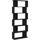vidaXL Bücherregal Schwarz Eichen-Optik 80x24x190,5 cm Holzwerkstoff