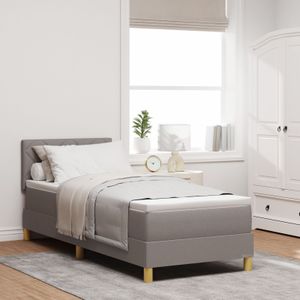 vidaXL Boxspringbett mit Matratze & LED Taupe 80x200 cm Stoff