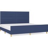 vidaXL Bettgestell ohne Matratze Blau 200x200 cm Stoff