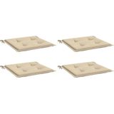vidaXL Gartenstuhl-Kissen 4 Stk. Beige 40x40x4 cm Oxford-Gewebe