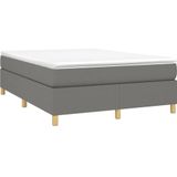 vidaXL Bettgestell ohne Matratze Dunkelgrau 140x190 cm Stoff