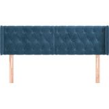 vidaXL Kopfteil mit Ohren Dunkelblau 147x16x78/88 cm Samt
