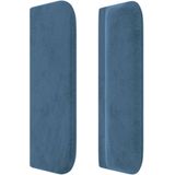vidaXL Kopfteil mit Ohren Dunkelblau 147x16x78/88 cm Samt