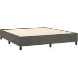 vidaXL Boxspringbett mit Matratze Dunkelgrau 180x200 cm Samt