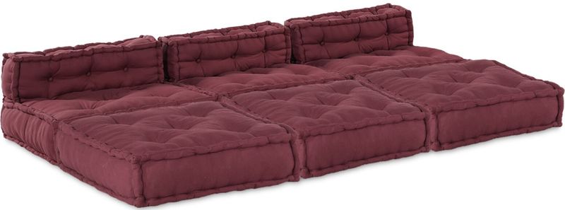 vidaXL Modulare Poufs 4er Set in Burgundy-Stoff