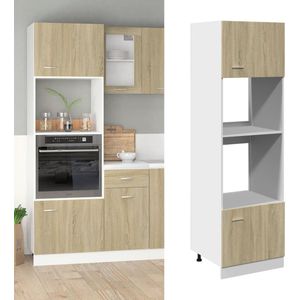 vidaXL Mikrowellenumbauschrank Sonoma-Eiche 60x57x207 cm Holzwerkstoff