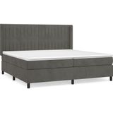 vidaXL Boxspringbett mit Matratze Dunkelgrau 200x200 cm Samt