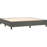 vidaXL Boxspringbett mit Matratze Dunkelgrau 200x200 cm Samt