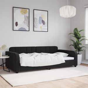 vidaXL Tagesbett Schwarz 100x200 cm Samt
