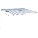 vidaXL Markise Automatisch Einziehbar 400x350 cm Blau und Weiß