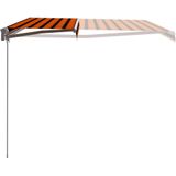vidaXL Einziehbare Markise Handbetrieben 450 x 300 cm Orange und Braun