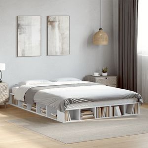 vidaXL Bettgestell Weiß 150x200 cm Holzwerkstoff