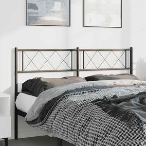 vidaXL Kopfteil Metall Schwarz 135 cm