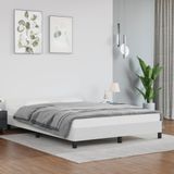 vidaXL Bettgestell mit Kopfteil ohne Matratze Weiß 140x190 cm