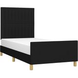 vidaXL Bettgestell ohne Matratze Schwarz 90x200 cm Stoff