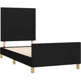 vidaXL Bettgestell ohne Matratze Schwarz 90x200 cm Stoff