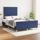vidaXL Bettgestell ohne Matratze Blau 120x200 cm Stoff