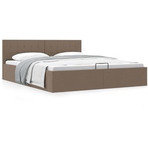vidaXL Stauraumbett Hydraulisch Taupe Stoff 180×200 cm