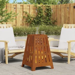 vidaXL Feuerschale Quadrat 50x50x70 cm Wetterstahl