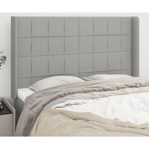 vidaXL Kopfteil mit Ohren Hellgrau 147x16x118/128 cm Stoff