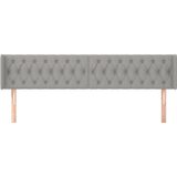 vidaXL Kopfteil mit Ohren Hellgrau 203x16x78/88 cm Stoff