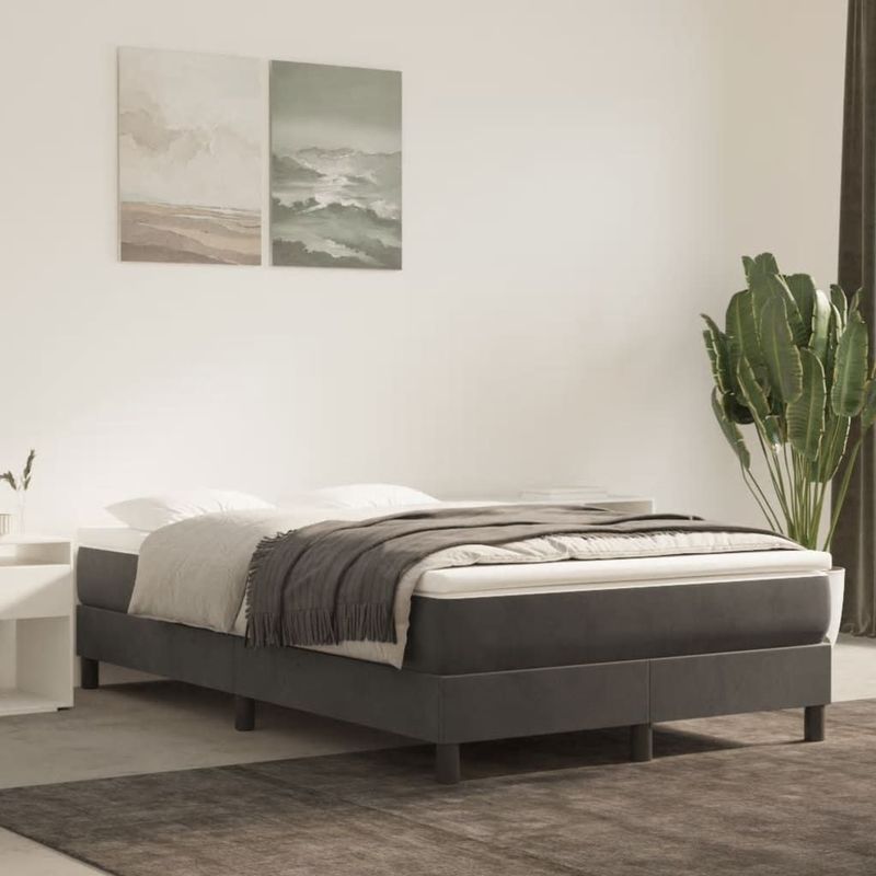 vidaXL Bettgestell ohne Matratze Dunkelgrau 120x200 cm Samt
