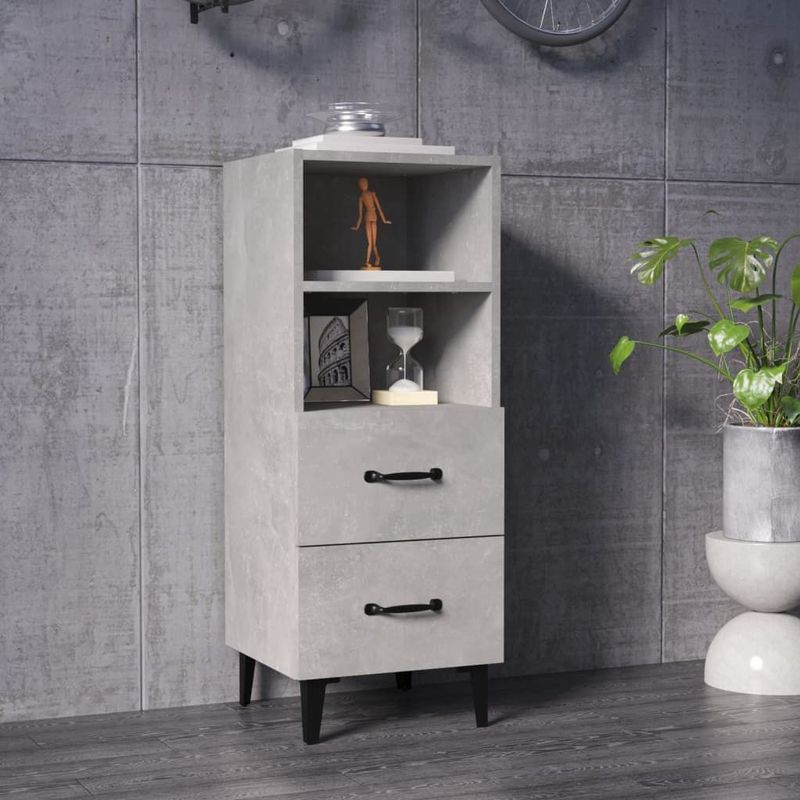 vidaXL Sideboard Betongrau 34,5x34x90 cm Holzwerkstoff