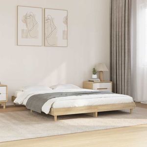 vidaXL Bettgestell ohne Matratze Sonoma-Eiche 140x190 cm Holzwerkstoff