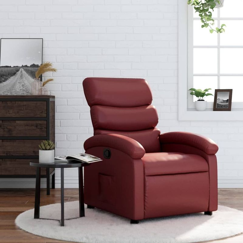 vidaXL Relaxsessel Weinrot Kunstleder