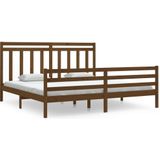 vidaXL Massivholzbett Honigbraun 200x200 cm