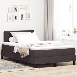 vidaXL Boxspringbett mit Matratze Dunkelbraun 120x190 cm Stoff