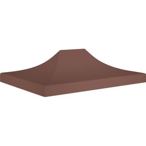 vidaXL Partyzelt-Dach 4x3 m Braun 270 g/m²