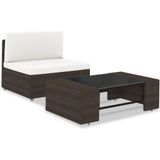 vidaXL 2-tlg. Garten-Lounge-Set Poly Rattan Braun