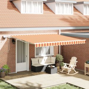 vidaXL Manuelle Einziehbare Markise mit LED Gelb und Orange 400x300 cm