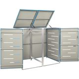 vidaXL Mülltonnenbox für 2 Tonnen 138x77,5x112,5 cm Edelstahl